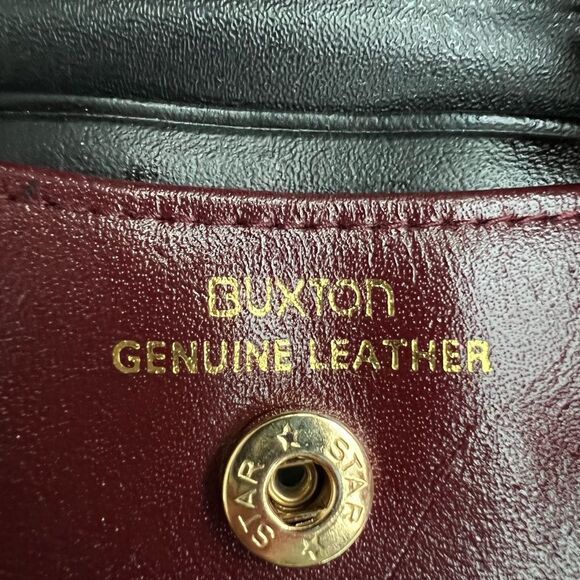 Buxton Leather Coin Purse Wallet - Wine Color - Picture 6 of 8